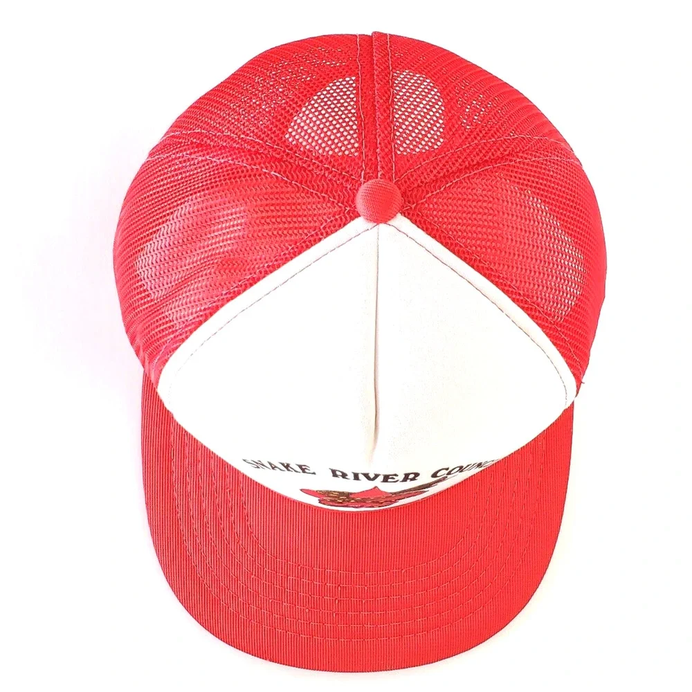 Vintage Snake River Council Snapback Mesh Hat Adjustable‎ Trucker Red White Cap